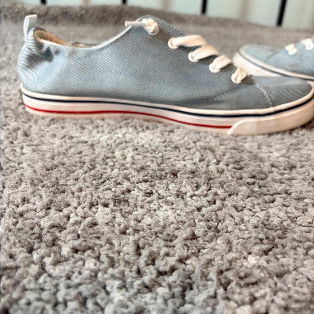 Tommy Hilfiger Light Blue Canvas Sneakers Womens 8.5 Lace Up Casual Preppy - Picture 10 of 11